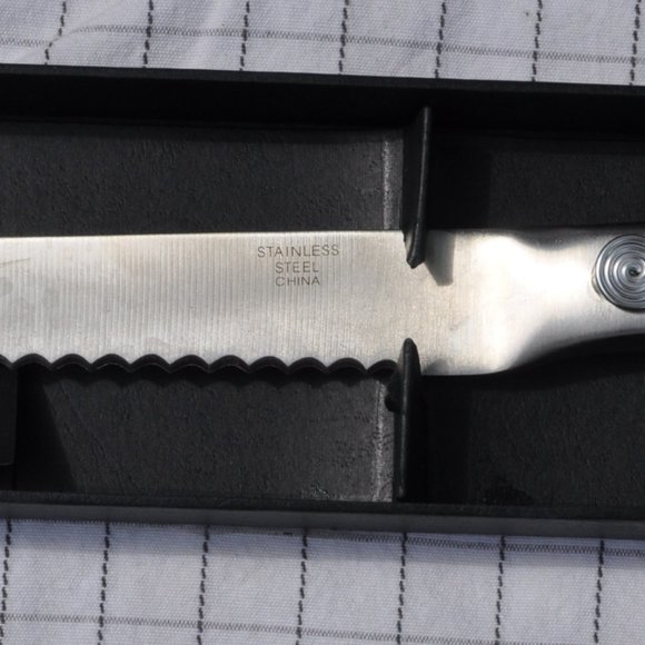 blue jeweled cake knife wedding athame stainless steel full tang wild - Picture 4 of 10